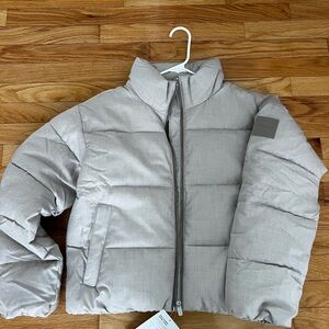 Athleta Light Gray Puffer Jacket